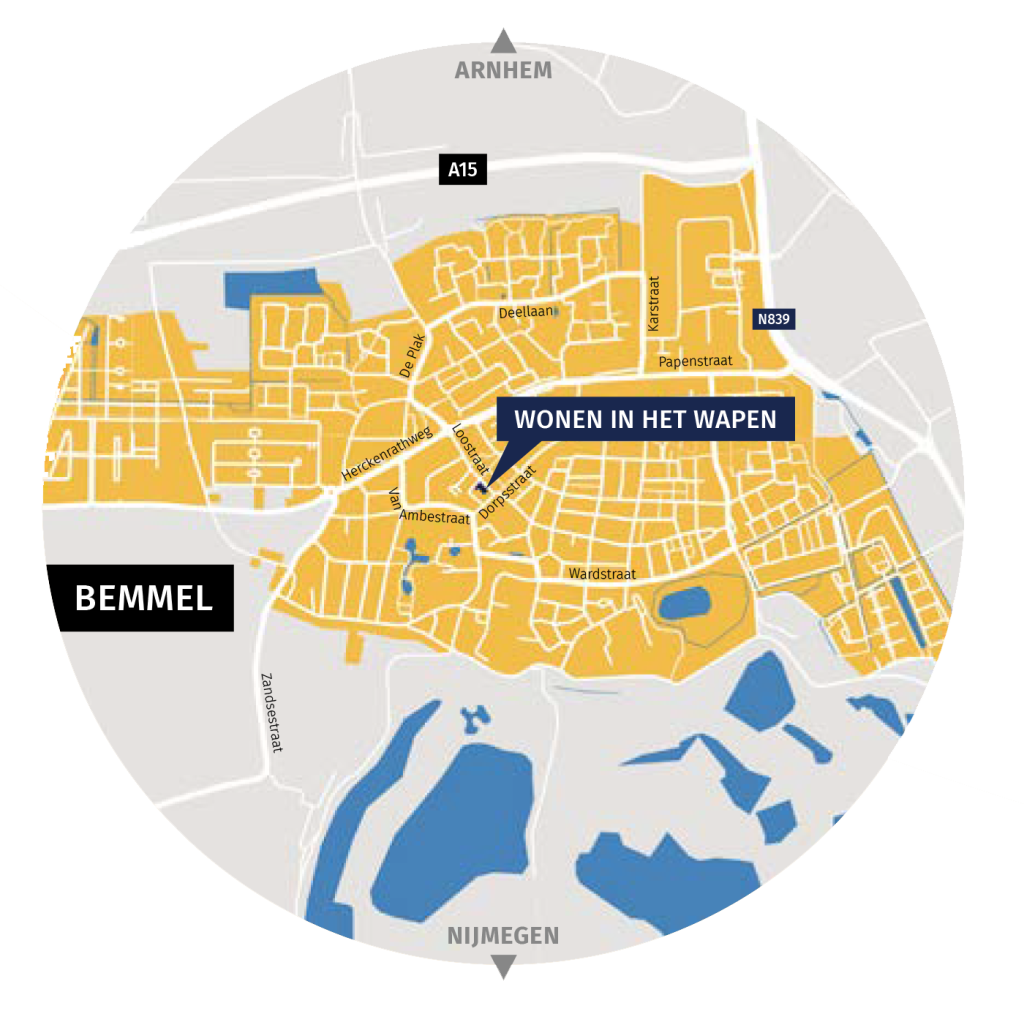 kaart Bemmel - Wonen in het Wapen